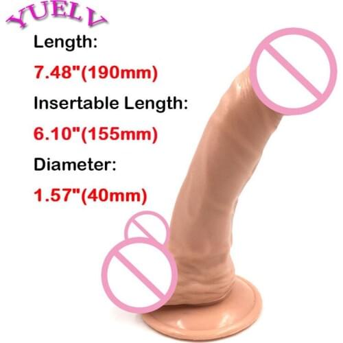 YUELV Big Dildo Realistic Penis With Suction Cup Fake Flexible Penis For Women Artificial Dick Adult Toys Sex Products 19*4CM