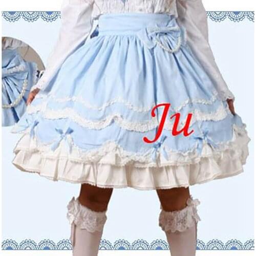 Fondcosplay Sissy Maid Gothic Lolita Sweet Fashion baby blue cotton Skirt Tailor-made[CK722]
