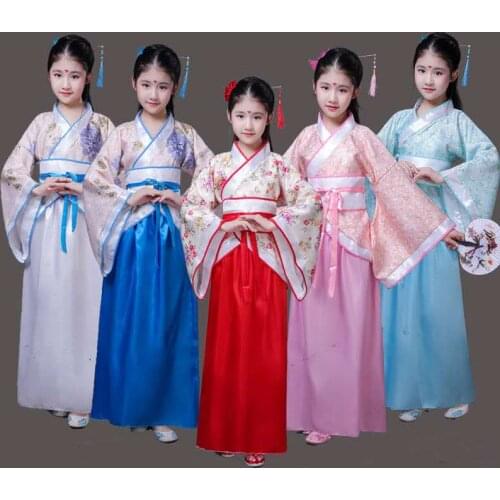 100-170CM Children Traditional Cosplay China Dress Party Hanfu Cheongsam Kids New Year Costumes Dance Clothes for Girls
