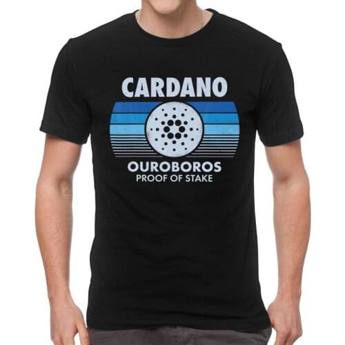 Retro Cardano T-shirt Mens Graphic T Shirt Short Sleeve Cotton Bitcoin ADA Cryptocurrency Crypto Currency Tshirt Urban Tee Top