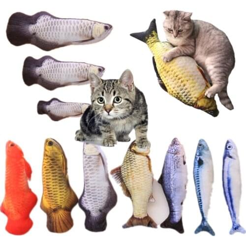 Simulation Plush Catnip Fish Toy for Cat Playing Training Tool Cats Pets Mint Fish Chew Toys Cat Rest Bite Pillow Scratch Board