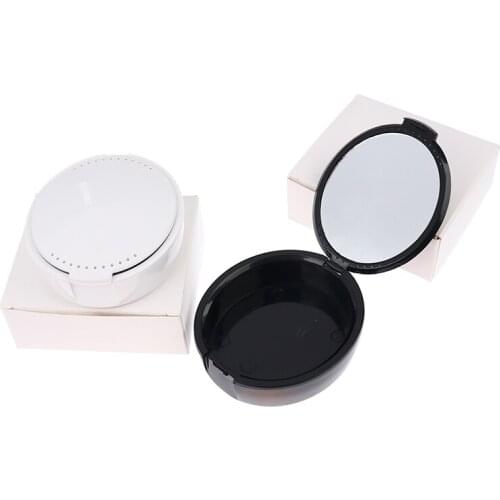 Denture False Teeth Box Dental Retainer Storage Case Mouthguard Container With Mirror