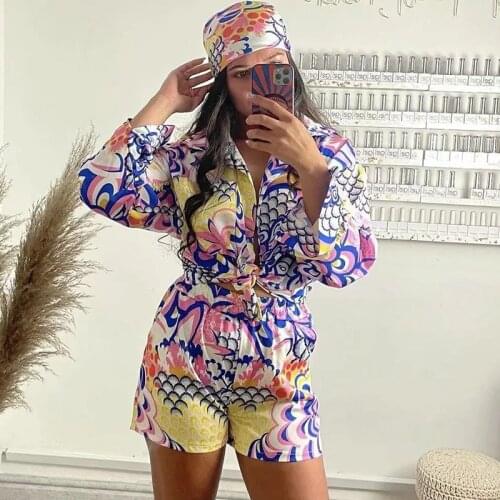Klkxmyt Za Vintage Floral Print Suit Women Shirt Shorts Sets Casual 2021 Summer Single Breasted Set Female Streetwear Outfit