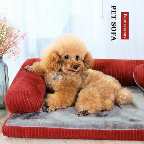 Pet Dog Bed Soft Cushion Square Pillow Machine Washable Detachable Puppy Sofa Mat Cat Nest Pet House For Medium Large Dogs