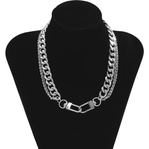 Gargantilla cubana en aluminio dorado, collar de cadena gruesa, joyera de estilo Hip Hop para mujeres