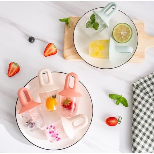 Kitchen Mini Ice Pops Mold Ice Cream Ball Lolly Maker Popsicle Molds Baby DIY Food Supplement Tool Fruit Shake PP Ice Cream Mold