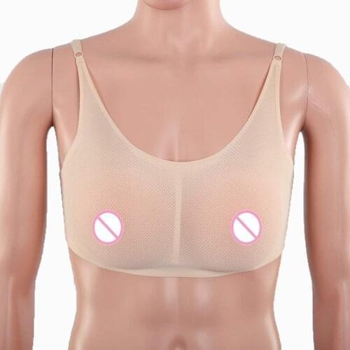 Mastectomy Silicone Breast False Boobs Pocket Bra Enhancer with Strap Adjustable for Cosplay Transgender Ajusen