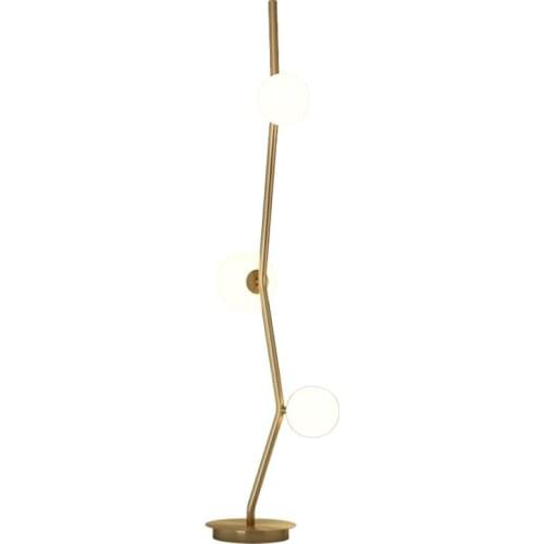 2021 Fashion Brass Floor Lamp Modern Simple Model Room Bedroom Sofa Glass LED Corner Standing Floor Lights Designer Lamps