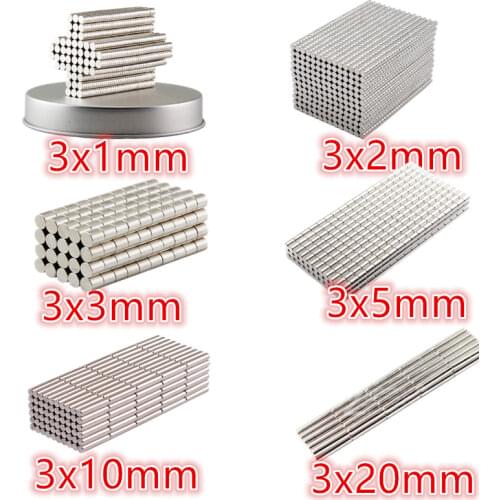Neodymium Disc Magnet Dia 3x1 3x2 3x3 3x5 3x10 3x15MM N35 round magnets disc small mini Rare Earth Neodymium Magnet