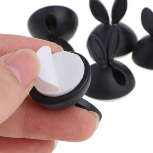 2021 New 6Pcs Cute Rabbit Ears Cable Bobbin Winder Clip Wire Organizer Desk Cord Holder