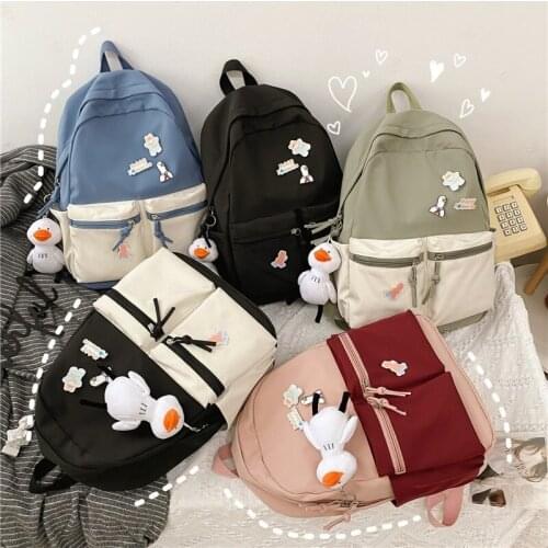 New Schoolbags Female Kawaii Backpack Nylon Women Trend School Bag Girl Student Cute Backpack Harajuku Ladies Book Cool Bag