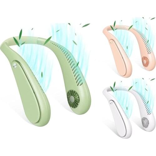 Portable Neck Fan Bladeless Cooling Personal Hands Free Headphone Design Mini Fans with 3 Speeds and USB Rechargeable