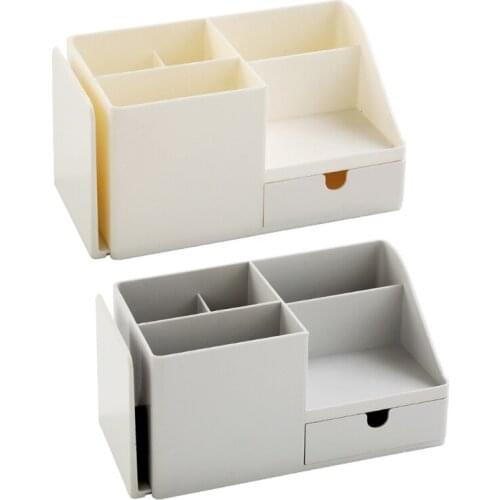 Practical Desk Organizer Holder Stationery Holder Book Holder with Expandable Bookend Multiple Compartments for Home