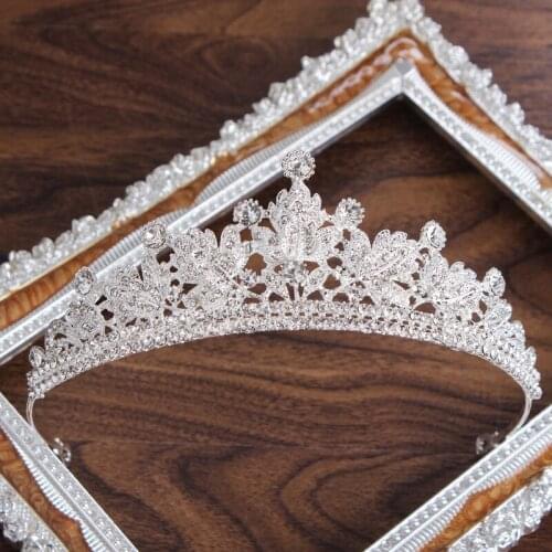Simple Bridal Crown Alloy Rhinestone Leaf Hair Accessories Headbands Wedding Headwear Accessories Wedding Hair Accessories