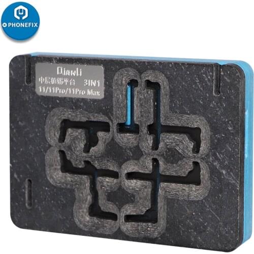 Qianli 3 IN 1 Motherboard Middle Layer Fixture Board 3D BGA Reballing Stencil Tin Planting for iPhone 11 11Pro Max Template