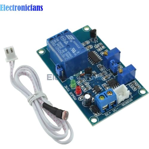 12V Photoresistor Relay Module Light Brightness Sensor Timer Detection Controller Switch On/Off With Wires for Car