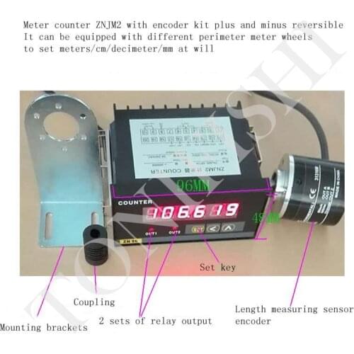 High frequency and high precision meter counter, counter, length measuring instrument ZNJM2+ encoder kit, 2 sets of relay output