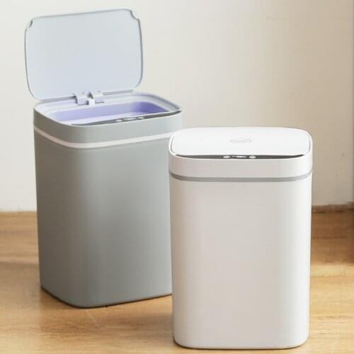 Sensor White Waste Bin Automatic Living Room Plastic Cute Luxury Smart Big Trash Can Kitchen Cubo Reciclaje Home Products DG50WB