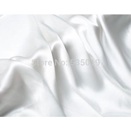 Charmeuse Mulberry Silk Fabric Custom made White Fuchsia 2017 Brand New Good Quality 22mm wide fabric for dress