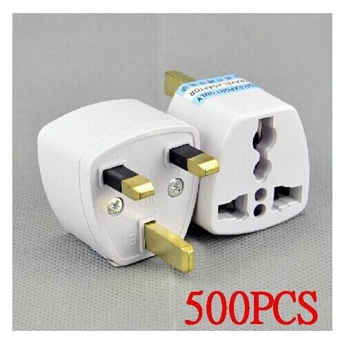 High quality 500pcs/lot Universal EU US AU to UK AC Travel Power Plug Charger Adapter Converter Travel