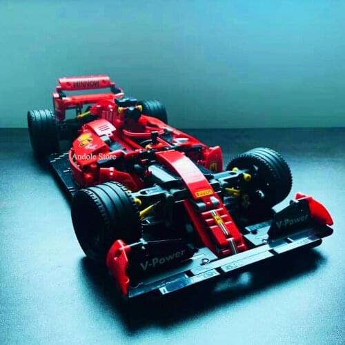 High-Tech Series MOC Red F1 Championship Sports Car Building Blocks Brick Racing Vehicle Model Toys For Kid Gift Home Decor