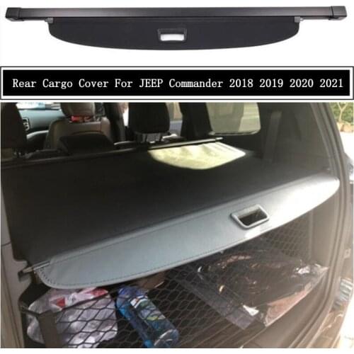 Rear Cargo Cover For JEEP Commander 2018 2019 2020 2021 Privacy Trunk Screen Security Shield Shade Auto Accessories Black