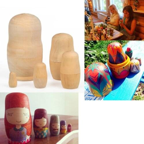 1Pcs Wooden Matryoshka Dolls Toys Kids Hand Paint Doll Educational Toys DIY Wooden Cartoon Crafts Decor Children Birthday Gift