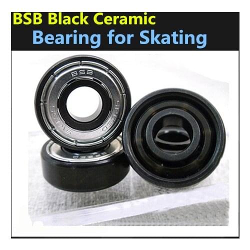 16 pcs/lot BSB Black Ceramic Roller Bearing Skating Bearing 6 Beads bearings Size 8*22*7mm 608Z For SEBA HV HL T IGOR