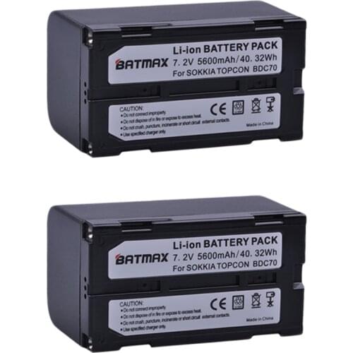 2Pcs 5600mAh BDC70 Li Ion Rechargeable Battery for SOKKIA / TOPCON BDC70 FOR Total Station / GPS Receivers