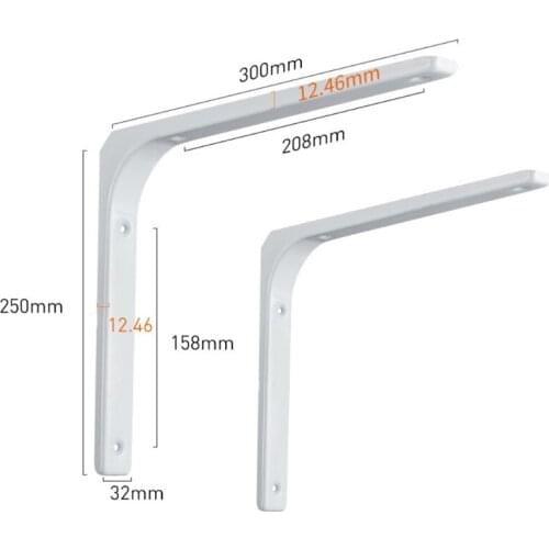 2pcs Shelf Brackets Thicken Iron L-Shaped Right Angle Corner Brace for Wall Hanging Furniture Connector Industrial Decorative