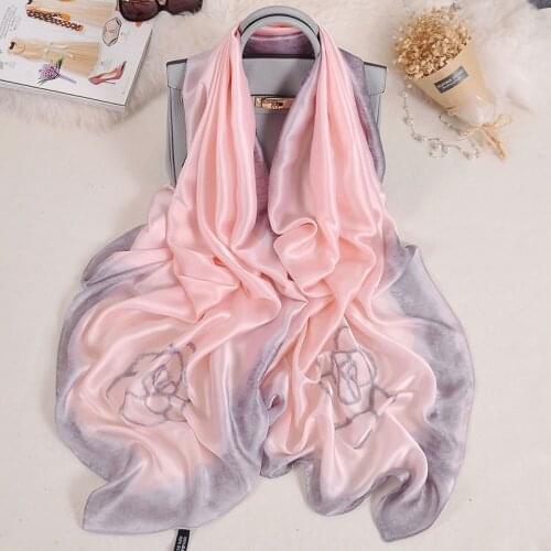 2021 Women Silk Winter Scarf Luxury Design Print Lady Beach Shawl Scarves Fashion Smooth Foulard Female Hijab