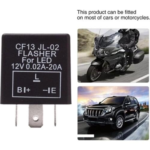 3pins Car Motorcycle LED Flasher Relay 12V Universal Relay Adjustable Flasher Blinker Electronic Turn Signal Light Freauenc E2R5