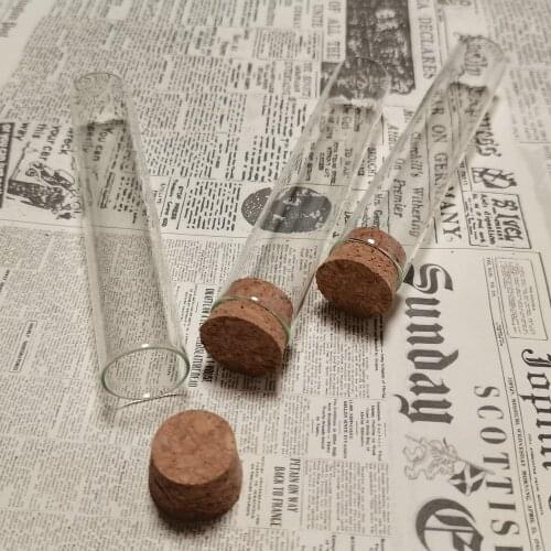 30Pcs 30ml 22x120mm Flat Bottom Glass Spice Storage Jars Test Tubes with Cork Stopper DIY Wishing Bottle For Lab or Wedding Gift