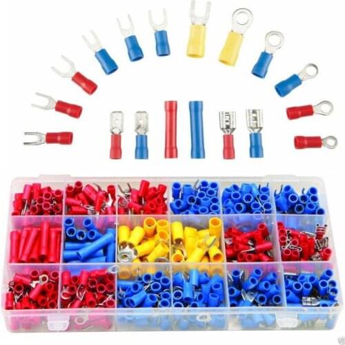 300Pcs Assorted Crimp Terminals Set Insulated Electrical Wiring Connector Kit Crimp Spade Terminal