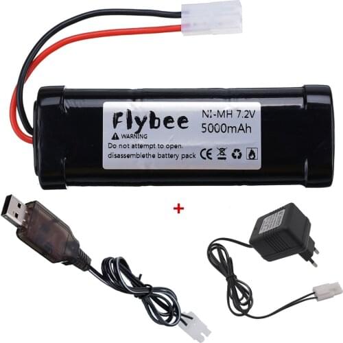7.2V 3500mah 5000mAh 6800mah Ni-MH Battery For RC Toys Tank Car Airplane Helicopter With Tamiya Connectors + 7.2v charger