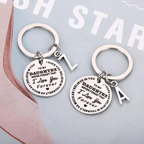 Lettering Keychain To My Daughter Pendant Charm Key Keychain Jewelry Daughter Ring And Mother Gifts Accessions W1Q7