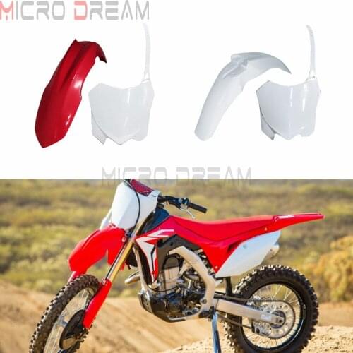 CRF 250 450 R White Plastic Front Name Number Plate for Honda CRF250R 10-13 CRF450R 09-12 Off Road Front Fender Splash Mud Guard