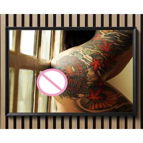 D1217 Sexy Butt Hot Close Up Tattoos Model Silk Fabric Poster Art Decor Indoor Painting Gift