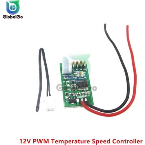 DC 12V PWM Temperature Controller Fan Speed Governor Automatic Temp PWM Speed Controller Switch Temperature Control Governor
