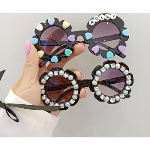 FOCUSNORM Summer Fashion Kids Girls Boys Sunglasses Hearts Patterns Letter Glasses Outfits Outdoor Activities 2-10 Years