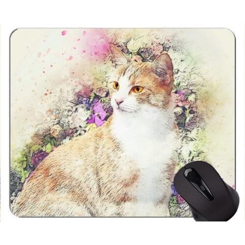 Gaming Mouse Pad Custom,Watercolor cat art artwork Home Office Computer Accessories Mousepads