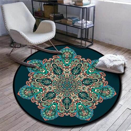 Bohemian Psychedelic Carpet Square Anti-Skid Area Floor Mat 3D Rug Non-slip Mat Dining Room Living Room Soft Bedroom Carpet 04