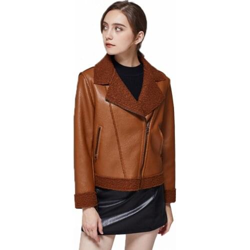 Spring Autumn Women Brown PU Leather Jacket Chic Slim Short Coat Ladies Plus Size Black Long Sleeve Casual Jackets Overcoat New