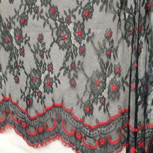 LASUI 1.5m/3m new high-end French lace light and thin two-color skin-friendly dress bride skirt shawl scarf decoration C0222