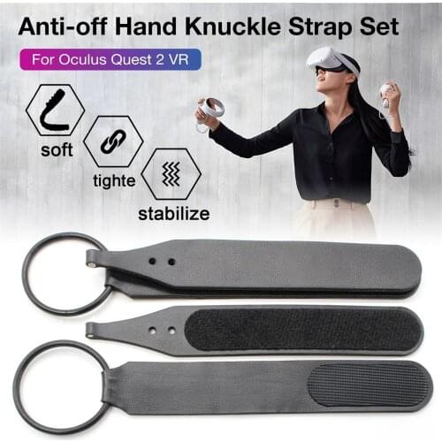 Hand Knuckle Strap Set For Oculus Quest 2 VR Controller Handle Wrist Grip Anti Off Fixed Belt Pu Non Slip Adjustable Accessories