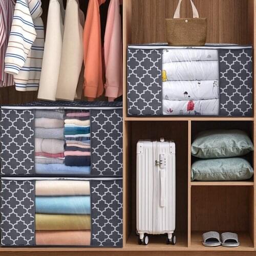 Non Woven Large Capacity Dirty Clothes Collecting Organizer Quilt Blankets Storage Bags with Clear Window