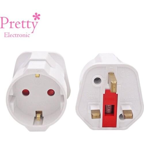 New Arrival 1 PC Abroad Travel And Home EU European To UK Socket Converter White Black Adapter Electrical Plug 13A 250V