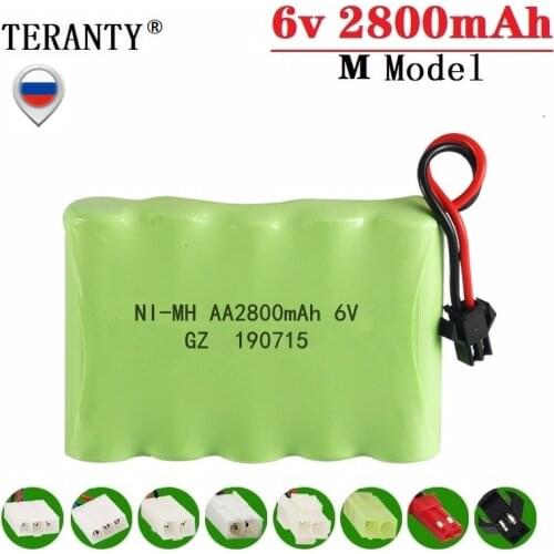 Upgrade 6v 2800mah NiMH Battery For Rc Toys Cars Tanks Robots Guns Boats AA Ni-MH 6v Rechargeable Battery Pack 1Pcs