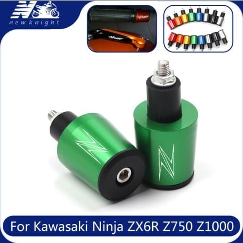 7/8'' 22mm Motorcycle CNC Handlebar Grips Bar Cap End Plug For Kawasaki Ninja ZX6R 7R 9R 10R 12R 14R Z1000 Z750 ZZR600 ZRX1100