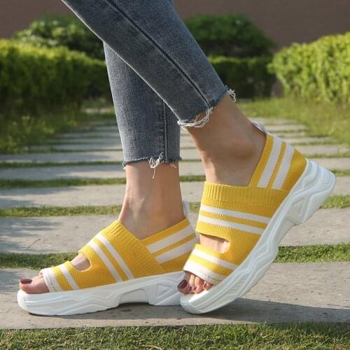 Women Sandals 2020 New Female Shoes Woman Summer Wedge Comfortable Sandals Ladies Slip-on Flat Sandals Women Sandalias